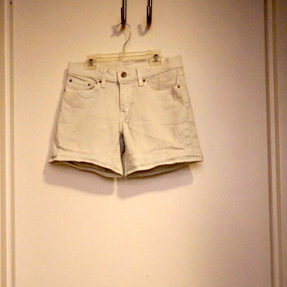 Levi's White Denim Shorts